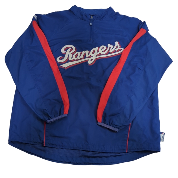 Majestic Other - Texas Rangers MLB Baseball pullover jacket windbreaker, Cool Base, men's XL